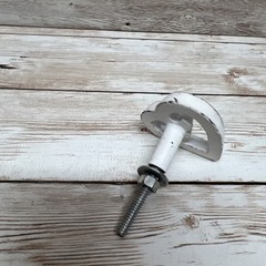 Antique Style Distressed White Cast Iron Drawer Cabinet Pull Knob