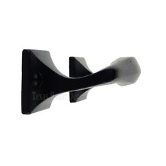 Black Drawer Pull Cast Iron Elegant Design Curved Door Handle 6 1/8″ w/ Screws