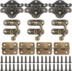 Small Hinges for Wooden Box, 18 Sets Retro Jewelry Box Hinges Antique Bronze