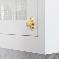 Brushed Gold Zinc Alloy Cabinet Knob with Backplate – Single Hole Center Cabi…