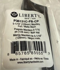 Liberty Mandara 5-1/16 in. (128 mm) Classic Matte Black Cabinet Drawer Bar Pull