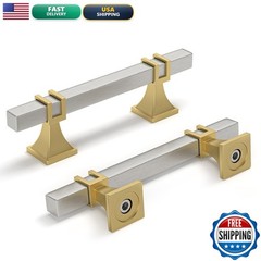 Homdiy 6 Pack 3 Inch76 Mm Hole Centers Brushed Nickel And Gold Cabinet Pulls