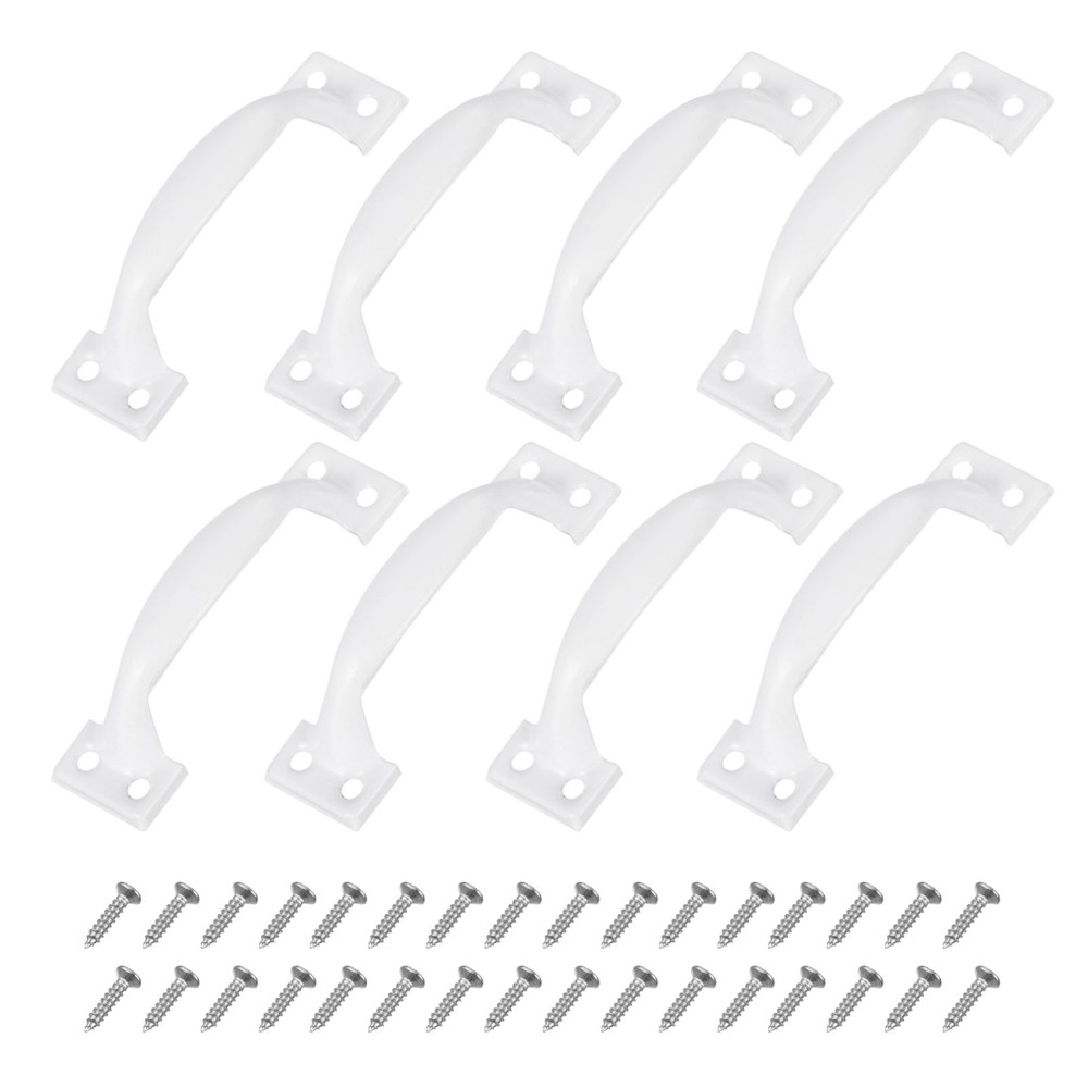 8pcs 3 Inches Gate Handle with Screw for Kitchen Closet Door White
