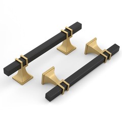 6 Pack 4 Inch Black and Gold Cabinet Pulls Matte Black Drawer Handles …