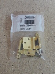 Amerock BP3428-3 Polished Brass Self-Closing Face Mount 3/8″ Inset Hinge Pair