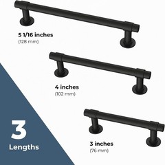Francisco Cabinet Handles Matte Black 10-Pack