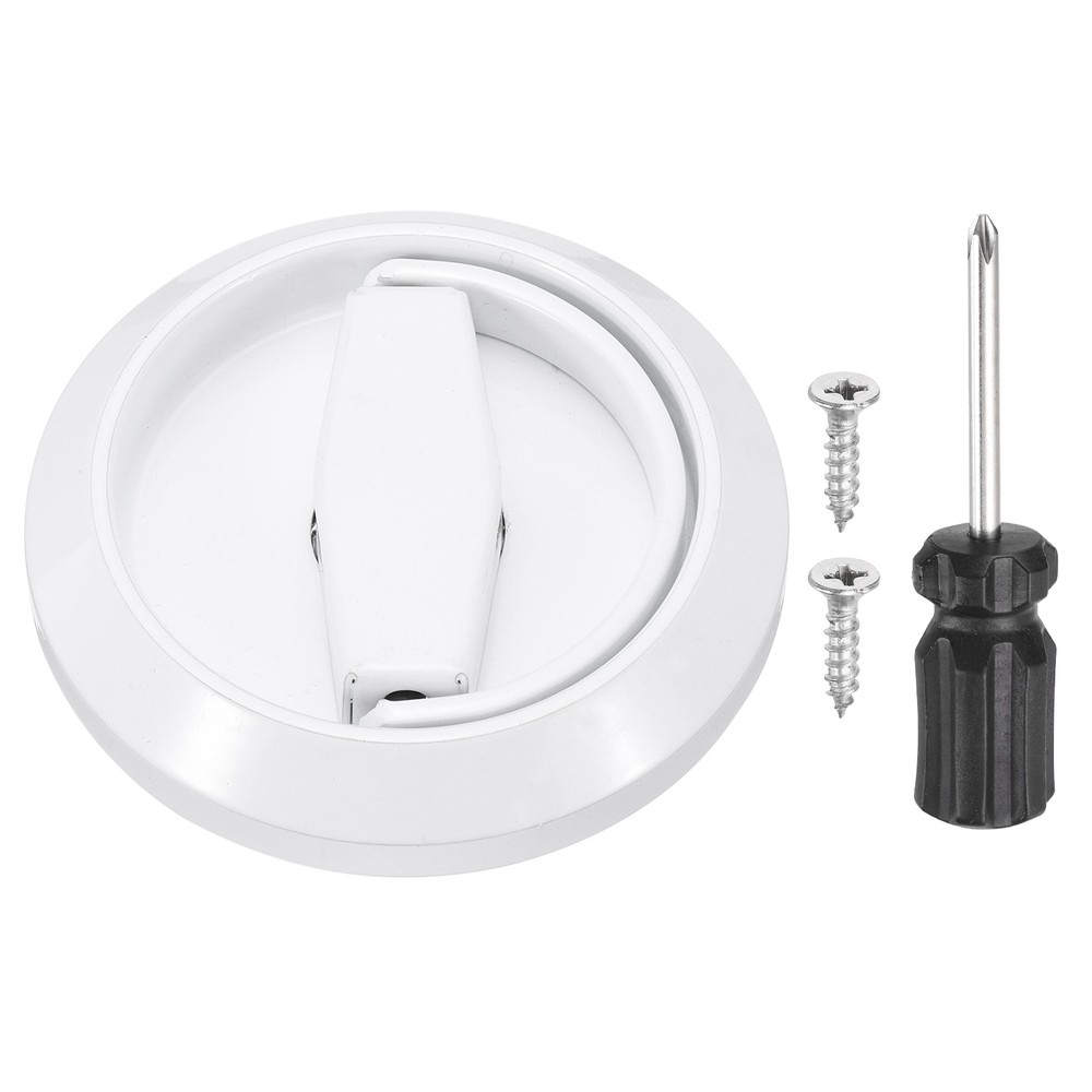 Round Recessed Flush Pull Stainless Steel White with Screwdriver
