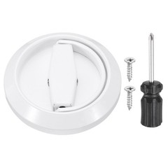 Round Recessed Flush Pull Stainless Steel White with Screwdriver