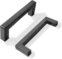 10 Pack 3 Inch Hole Centers Matte Black Pulls Kitchen Cabinet Handles Solid Draw