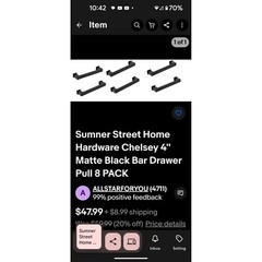 Sumner Street Home Hardware Chelsey 4″ Matte Black Bar Drawer Pull