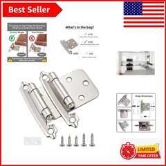Durable Self-Closing Brushed Nickel Cabinet Hinges for Overlay Designs – 50 Set