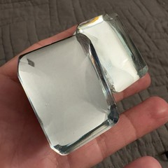 Anthropologie Glass Clear Block Rectangle Cabinet Drawer Pulls -set of 2