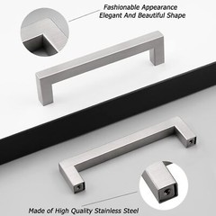 Modern Cabinet Handle Stainless Steel Brushed Nickel Kitchen Drawer Pulls LOT
