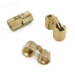 MIAO JIN 12 Pcs 10mm Brass Barrel Hinges Hidden Invisible Cabinet