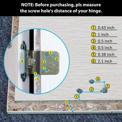Donanim 3/8 Inset Antique Brass Cabinet Door Hinges 20 Pack 10 Pairs Self