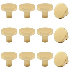 12 Pcs Brushed Brass Cabinet Knobs, Gold Drawer Knobs Round Knob for Dresser …