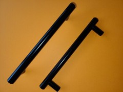 Set of 10, 6 1/4″ Black Cabinet Pull 5 1/8″ Hole Center