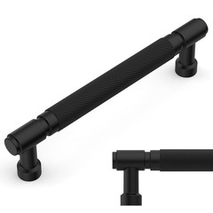 10 Pack Matte Black knurled Cabinet Pulls 5 Inch(128mm) Hole Center Drawer Pu…
