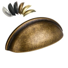 HOMOTEK 12 Pack 3 Inch Hole Centers Brass Bronze Drawer Bin Cup Pulls Dresser…