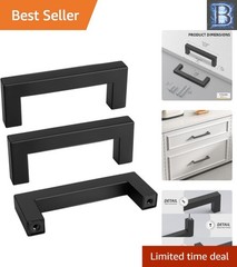 Durable Matte Black Square Cabinet Pulls – Upgrade Your Home Decor with Style