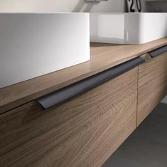 Kitchen Cabinet Door Handles Contemporary Lip Pull Pulls Drawer Black/Champagne