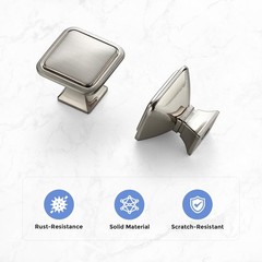 Single Hole Center Brushed Nickel Solid Cabinet Knobs Door Handles 30 PCS