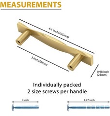 15 Pack 3″ (76mm) Hole Center Gold Cabinet Pulls