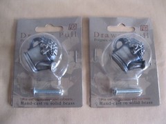 Set Of 2 FIGI Watering Can Design Drawer Pulls 1999 Hand Cast In Solid Brass