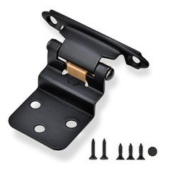 50 Pack 25 Pairs 3/8″ Inset Cabinet Door Hinges Matte Black Offset Self Closing
