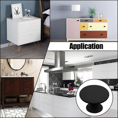 12 Pcs Matte Black Round Cabinet Knobs 30mm Metal Drawer Pulls with Screws