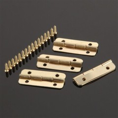 4/12pcs Hinges Furniture Jewelry Gift Box Wardrobe Cabinet Gold Hinges + Screws