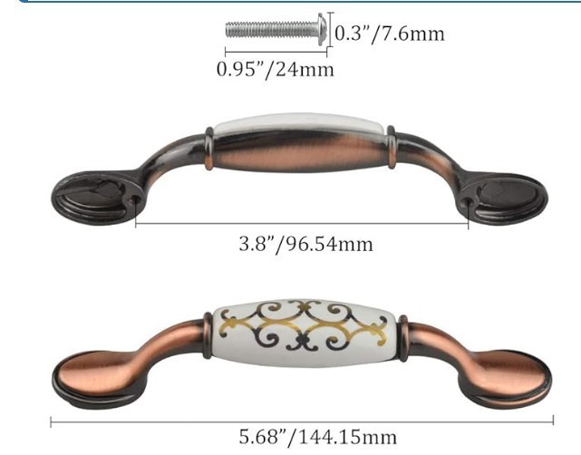 Kitchen cabinet or drawer handles two to a pack with screws.