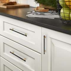 25 Pack 8-3/4 Inch Black & Gold Cabinet Handles Square Zinc-Alloy Pulls for Kitc
