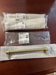 LOT OF 3 Amerock BP37747BBZ Faraday 8-13/16″ CenterCenter Knurled Bar Gold *READ