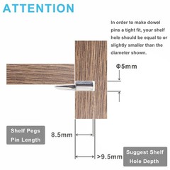5mm Cabinet Shelf Pegs Spoon Shape Nickel Plated | Metal Support Pins, For Bo…