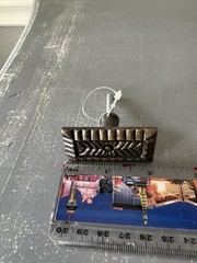 Vintage Cast Iron Cabinet Knob Geometric Rustic Drawer Pull Bronze 2”x1”