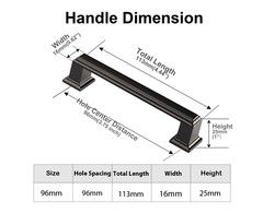 AITITAN 3-3/4″ Center to Center Cabinet Drawer Pulls in Matte Black-10 Pack