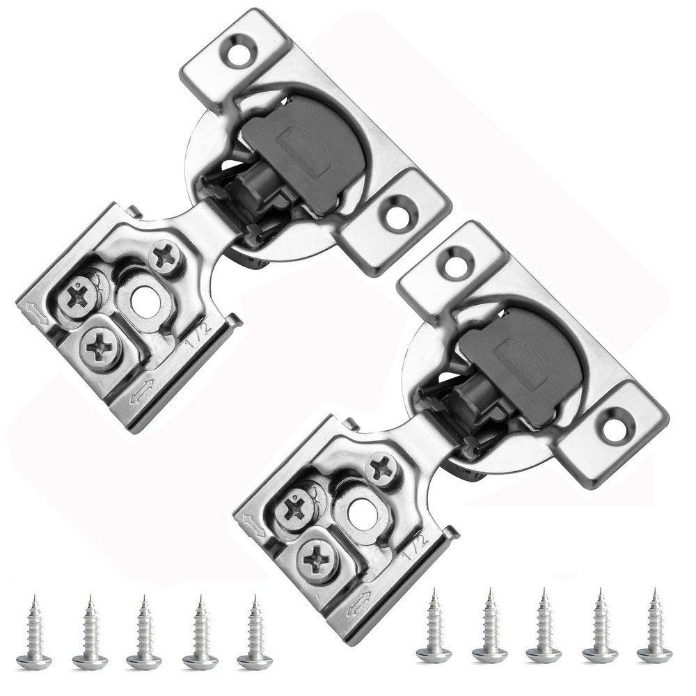 1/2 Inch Overlay Soft Close Cabinet Hinges, 2 Pack Slow Soft Close Hinges for…