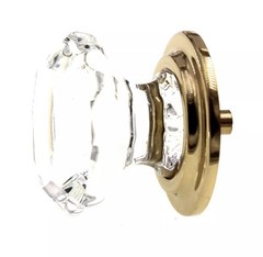 NWT Emtek Old Town French Antique Brass Base Glass Wardrobe Knob 1-3/4” 86028US7
