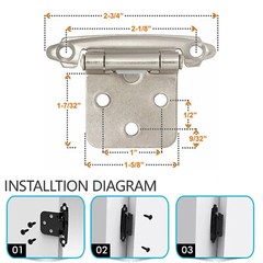 US Kitchen Cabinet Hinges Overlay Face Mount Cupboard Door Hinges Soft Close Lot