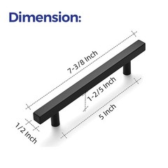 Ravinte 35 Pack 7.38” Square Cabinet Pulls Matte Black Stainless Steel Kitch…