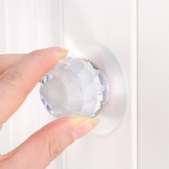 1/2x Acrylic Handle Knobs Self-adhesive F Dresser Cabinet Pull Drawer Door Decor