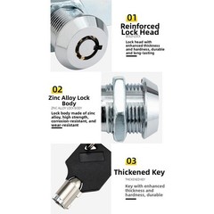 Threaded Tube Lever Lock 16MM 2 Pack Zinc Alloy for Locker and Furniture Use
