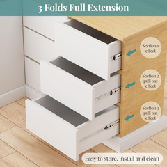 22″ Soft Close Drawer Slides, 5 Pairs, 100LB Capacity, Full Extension