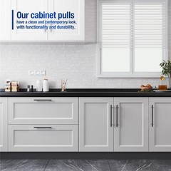 JOY DECOR 10 Pack Cabinet Handles, Black 4 in Hole Center,