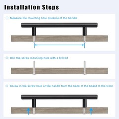 KNOBWELL 6 Pack 6-3/10″ Black Cabinet Pulls and 6 3/10inch(160mm),