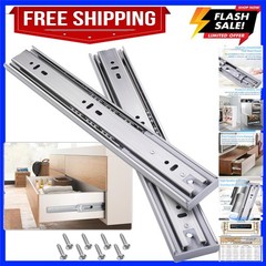Soft Close Drawer Slides 1 Pair Full Extension 12 14 16 18 20 22 24 inch Side…
