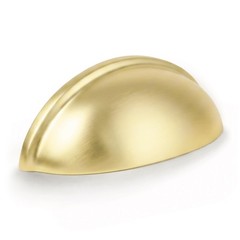 3 Inch Hole Centers Drawer Bin Cup Pulls 3-11/16″ Length Brushed Brass – Fits