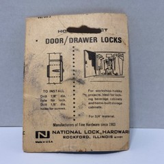 Vintage National Lock Hardware V8703-3 Brass Door Drawer Lock 2 Keys Made in USA