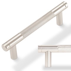 10 Pack 3.75″ 96mm Knurled Cabinet Pulls Brushed Satin Nickel Handles